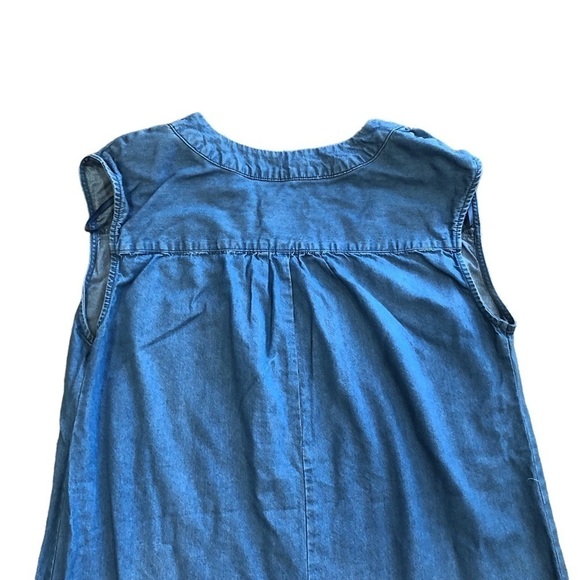 Knox Rose Boho Embroidered Sleeveless Denim Jean Dress M Western Chambray - Picture 4 of 7